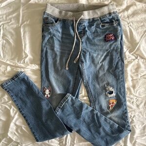 Justice cute patch skinny jeans